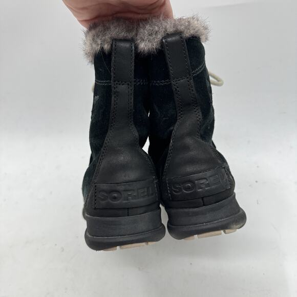 Sorel Explorer Joan Faux Fur Suede Lined Winter Boots Sz 7 Black NL3039 - Picture 4 of 10